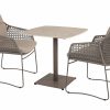 Moretti dining set met Vermont RVS tafel terre met keramisch blad 75 x 75 cm