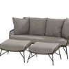 4 Seasons Outdoor Babilonia 2,5-zits loungebank met 2 voetenbanken