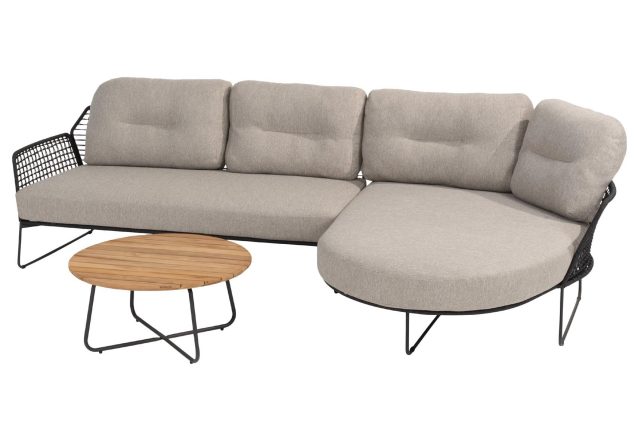 Taste by 4 Seasons Rhodos chaise loungebank met Verdi tafel Ø 73 cm