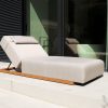 Flow Lio daybed teak Graumel chalk