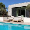 Flow Lumosa daybed teak Graumel chalk - set van 2