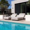 Flow Lio daybed Graumel chalk met zwart aluminium frame - set van 2