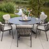 Taste by 4 Seasons Manitoba dining set antraciet - met Locarno tafel Ø 160 cm en Lazy Susan