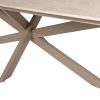 4 Seasons Outdoor Nevada low dining tafel latte met zandkleurig keramisch blad in barrelvorm 250 x 105 cm - detail