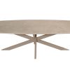 4 Seasons Outdoor Nevada low dining tafel latte met zandkleurig keramisch blad in barrelvorm 250 x 105 cm - detail