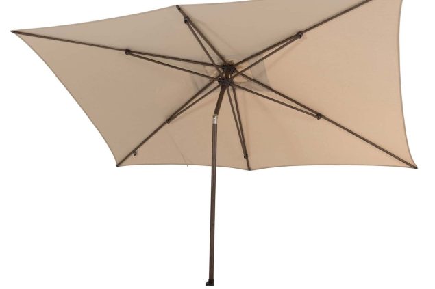 4 Seasons Outdoor Azzurro parasol met Wengé frame en Beach doek 200 x 300 cm