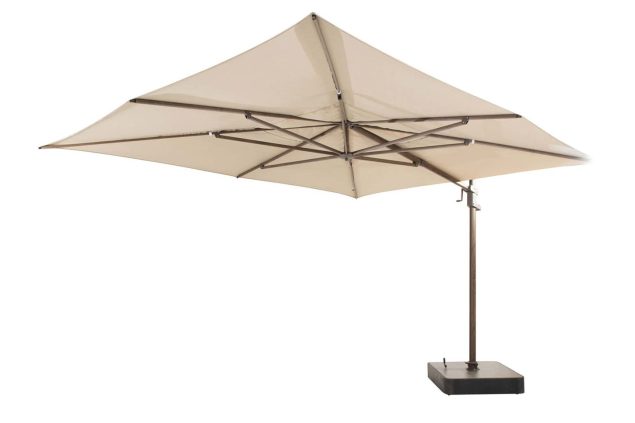 4 Seasons Outdoor Finca parasol met Wengé frame en Beach doek 400 x 300 cm