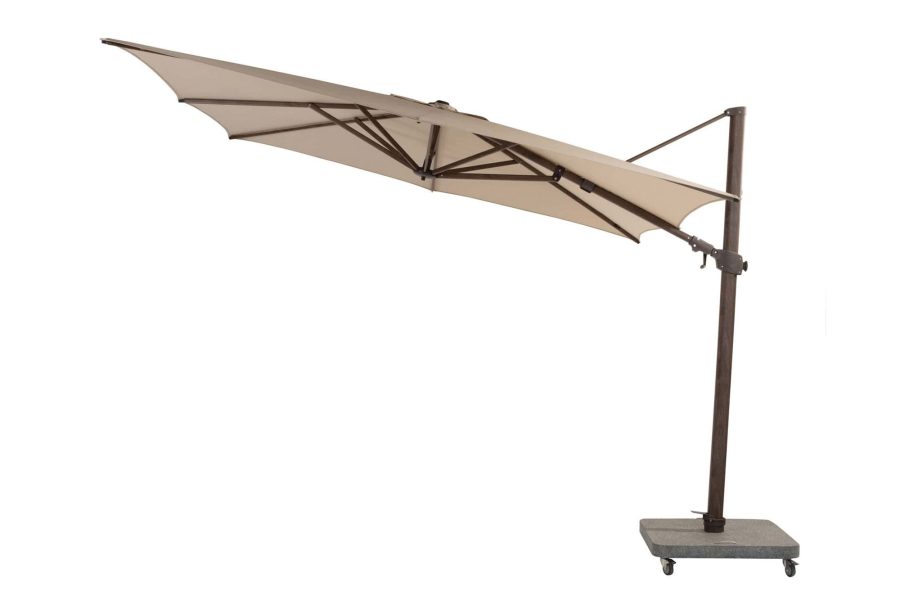 4 Seasons Outdoor Siesta PREMIUM parasol met Wengé frame en Beach doek 300 x 300 cm