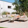 4 Seasons Outdoor Santorini hoek loungebank terre met 2 Sofie loungetafels en 1 bijzettafel