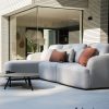 Flow Yavi Chaise loungebank Graumel chalk met Vaya tafels