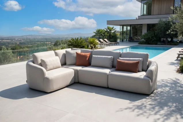 Flow Yavi L-loungebank Graumel chalk
