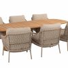 214269 91615 91668 Sardinia low dining set with Capri barrel table teak 03