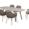 Taste by 4 Seasons Puglia dining set latte met Manolo barrel tafel met keramisch blad 240 x 103 cm