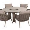 Taste by 4 Seasons Puglia low dining set met Donato low tafel latte Ø 160 cm en Lazy Susan