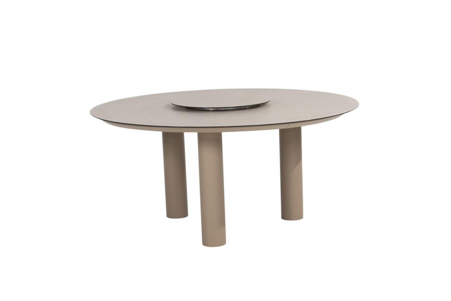 Taste by 4 Seasons Donato tuintafel latte met geprint keramisch blad Ø 160 cm en Lazy Susan