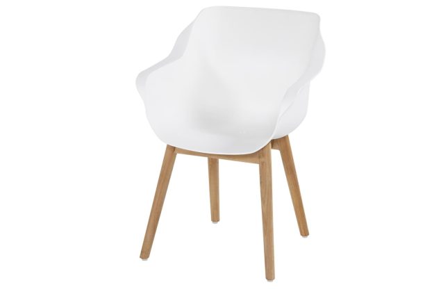 Hartman Sophie Element dining chair royal white met teak frame