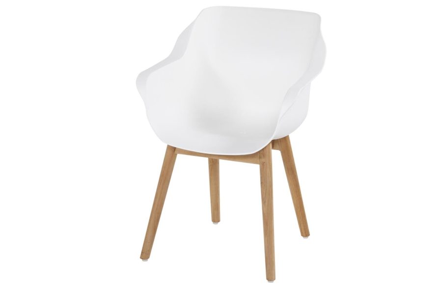 Hartman Sophie Element dining chair royal white met teak frame