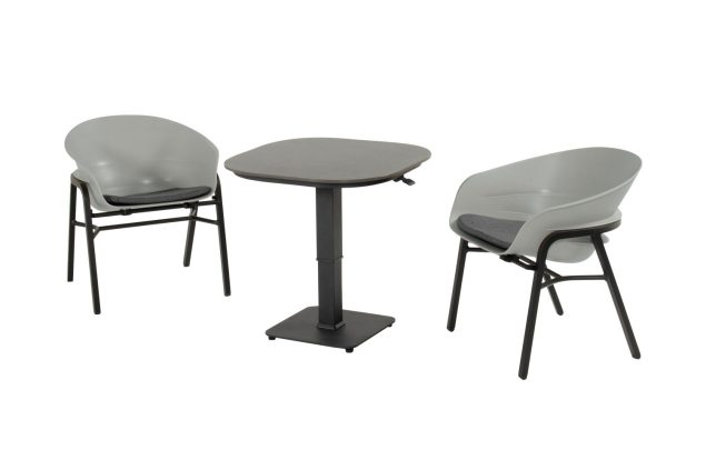 Hartman Tubb bistroset Concrete grey met in hoogte verstelbare bistrotafel