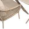 4 Seasons Outdoor Sardinia low dining set latte met Nevada tafel met keramisch blad in barrelvorm 250 x 105 cm - detail