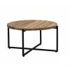 Apple Bee Condor loungetafel Black met rond teak blad Ø 74 cm