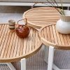 Apple Bee Monaco loungetafels Oyster met ronde teak bladen Ø 75 Ø 60 en Ø 45 cm - Detail