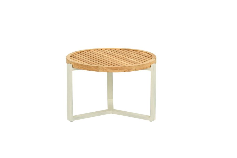 Apple Bee Monaco loungetafel Oyster met rond teak blad Ø 60 cm