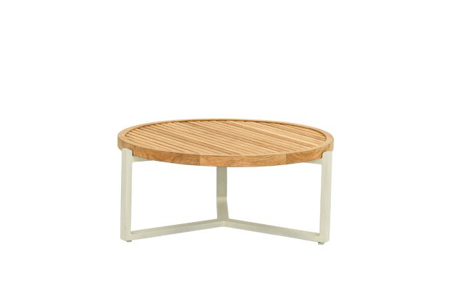 Apple Bee Monaco loungetafel Oyster met rond teak blad Ø 75 cm