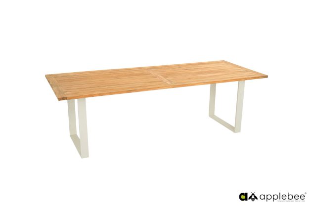 Apple Bee Condor tuintafel oyster met teak blad 95 x 240 cm