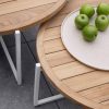 Apple Bee Condor loungetafels oyster met ronde teak bladen Ø 94 en Ø 74 cm -detail