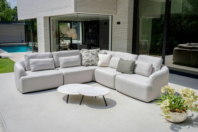 Flow Yavi hoek loungebank Graumel chalk