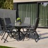 Hartman Sitges tuinset antraciet met Xander tafel met ovaal blad 220 x 120 cm