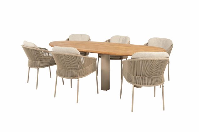 Taste by 4 Seasons Florence tuinset Latte met Estate tafel met teak blad 240 cm