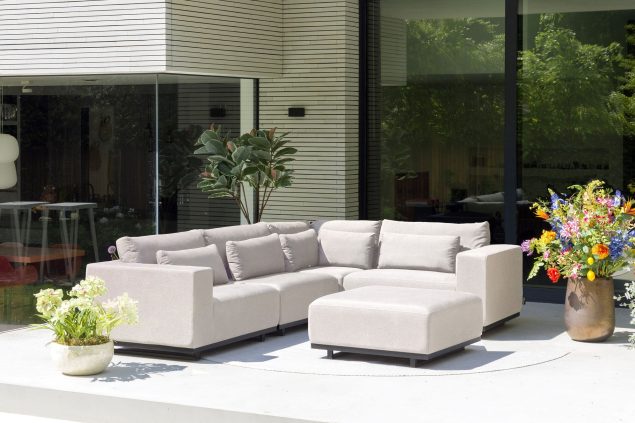 Flow. Lux M hoek loungebank graumel chalk