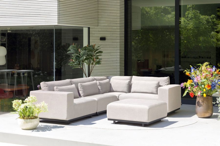 Flow Lux M hoek loungebank graumel chalk