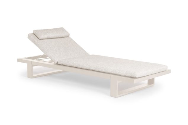 Suns Nardo aluminium lounger camel sand met natural kussen