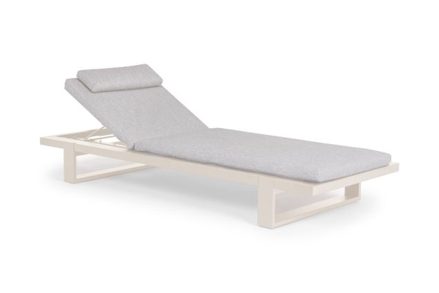 Suns Nardo aluminium lounger camel sand met Natural Gravel kussen