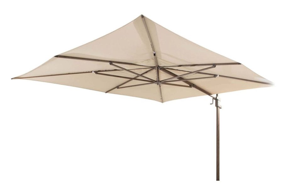 4 Seasons Outdoor Finca parasol met Wengé frame en Beach doek 400 x 300 cm zonder voet