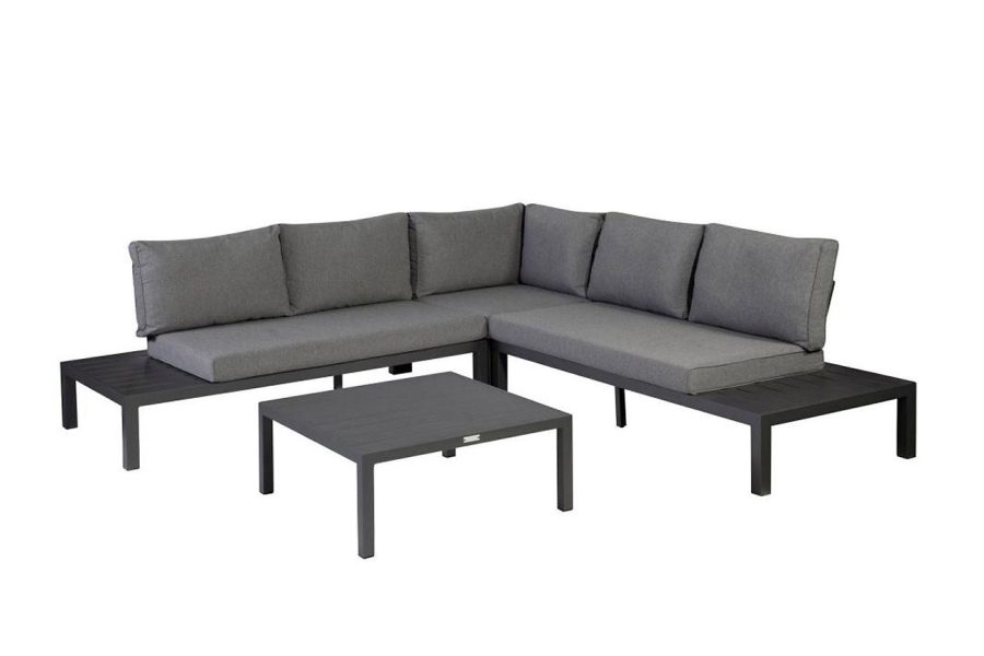 Exotan La Vida loungebank antraciet met aluminium frame