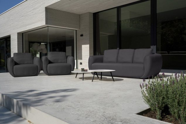 Flow Cosmo sofa set XL sooty met Vaya tafels