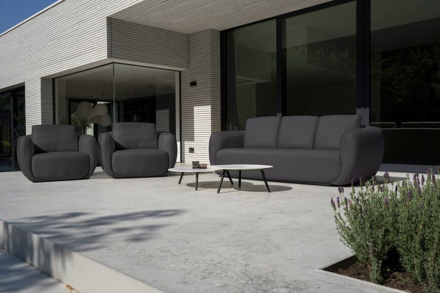 Flow Cosmo sofa set XL sooty met Vaya tafels