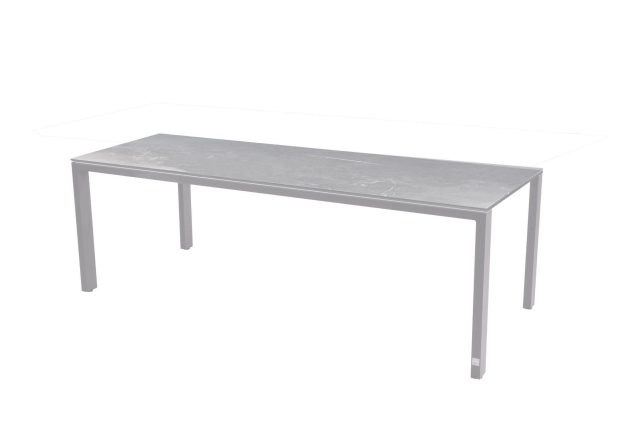 4 Seasons Outdoor Goa tafel frost grey met keramisch blad lichtgrijs 220 x 95 cm * Sale *