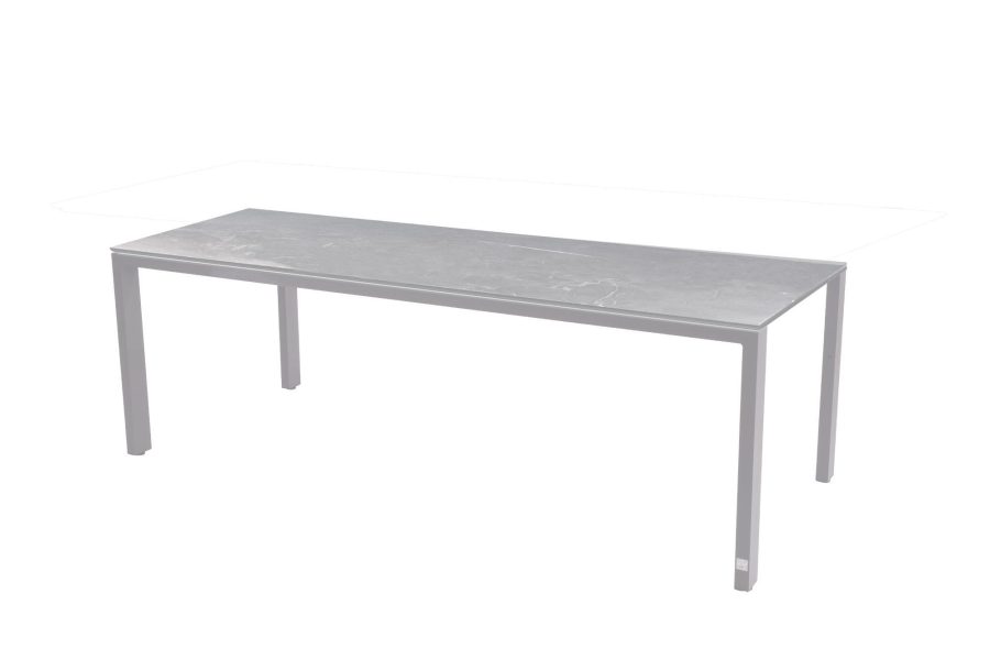 4 Seasons Outdoor Goa tafel frost grey met keramisch blad lichtgrijs 220 x 95 cm