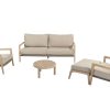 4 Seasons Outdoor Julia loungeset met Sem koffietafel Ø 60 cm en Julia voetenbank