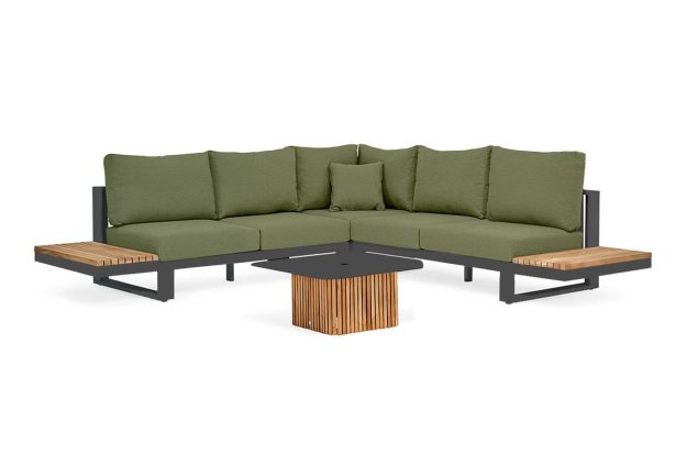 Suns Savona Sunproof hoek loungebank forest green met platforms * SALE *