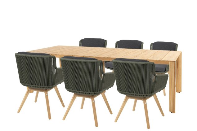 4 Seasons Outdoor Flores tuinset groen met Lucas tafel 240 cm * Sale *