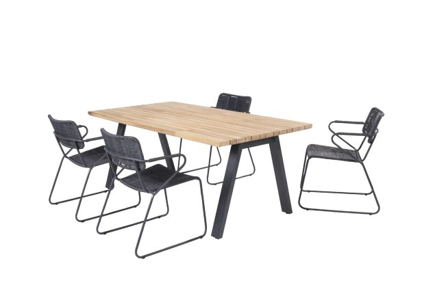 Taste by 4 Seasons Swing tuinset antraciet met Ambassador tafel teak blad 180 x 100 cm * Sale *