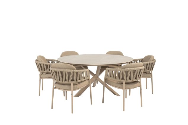 Taste by 4 Seasons Calma tuinset Latte met Prado tafel Ø 160 cm