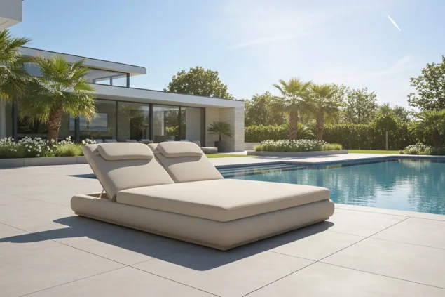 Flow Satori 2-persoons daybed Tuscan Sand met beige kussenbekleding