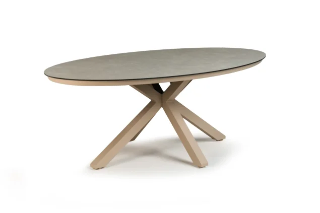 Tierra Outdoor Oblong tuintafel Champagne met Trespa blad 200 x 110 cm