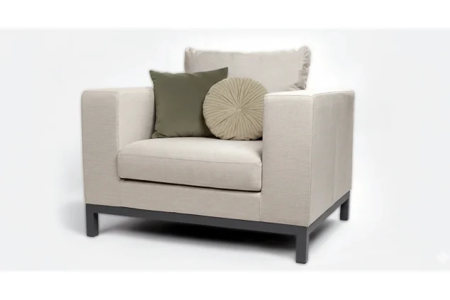 Flow. Square loungestoel Graumel chalk